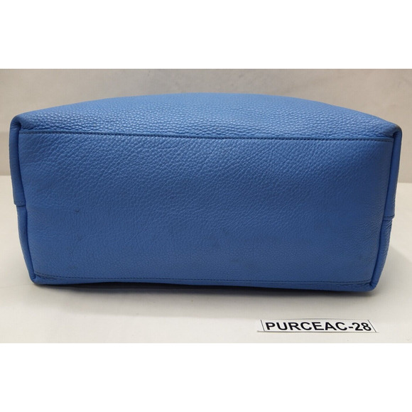 Kate Spade Blue Pebbled Leather Bow Double Handle Large Tote - Picture 8 of 16